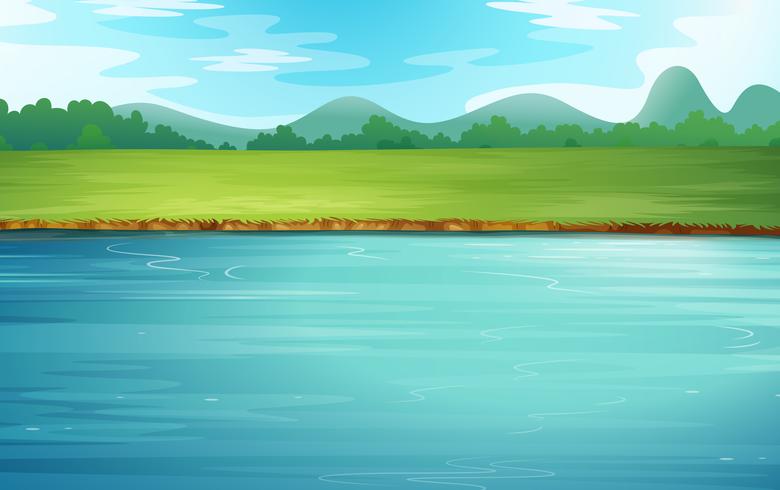 A river and a beautiful landscape vector