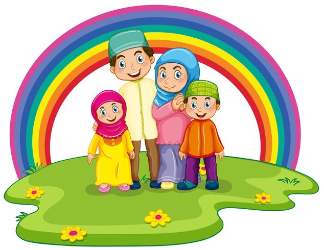 Muslim family vector