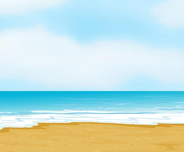 an ocean and a beach vector