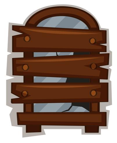 Window with broken glass vector