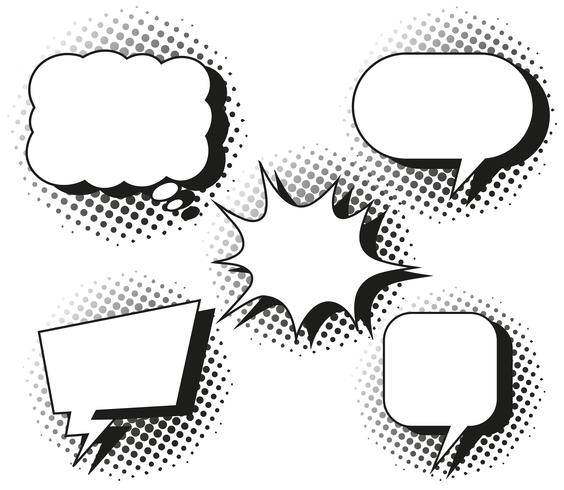 Five designs of speech bubbles vector