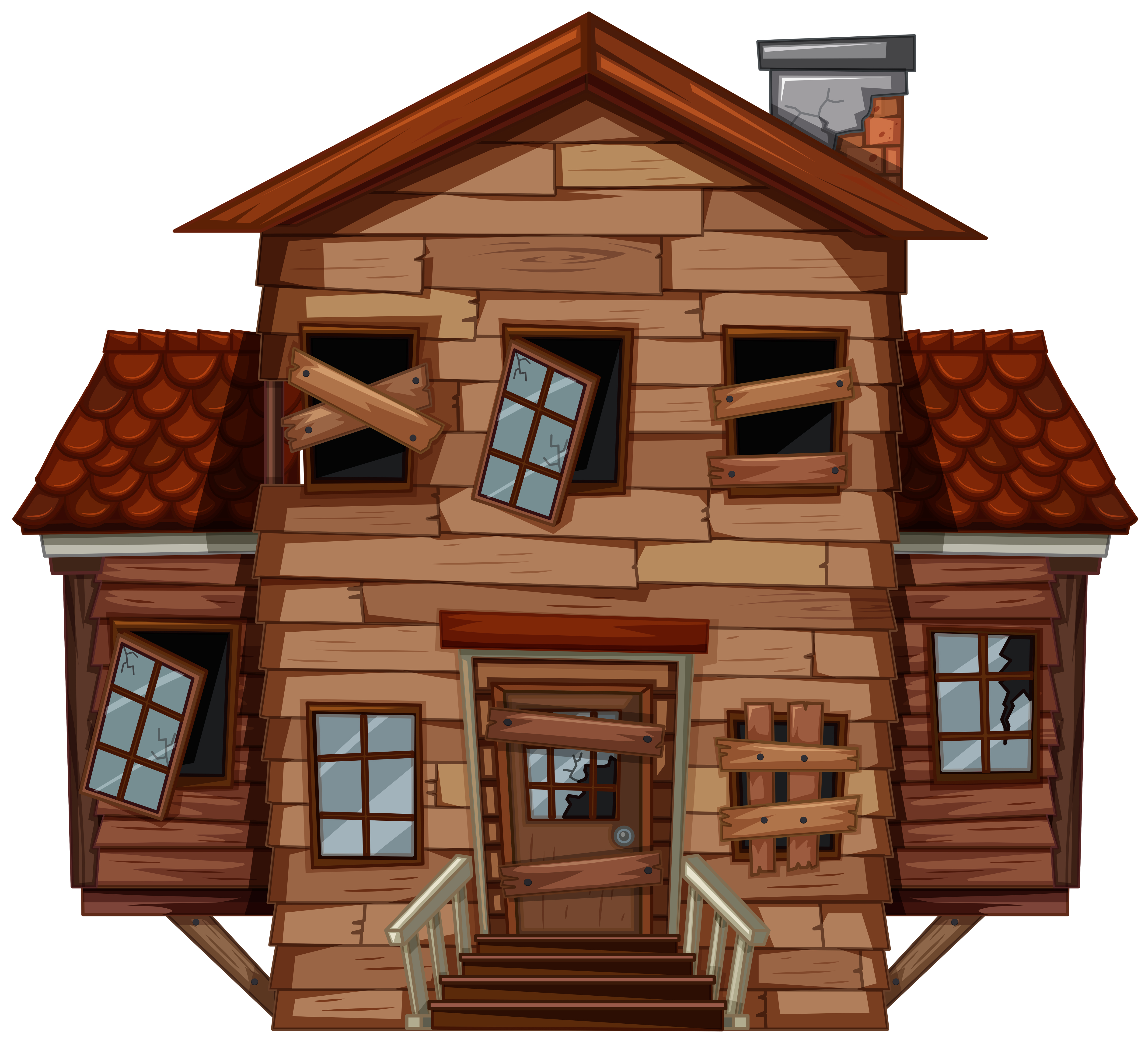 Download Wooden house in poor condition 526049 - Download Free Vectors, Clipart Graphics & Vector Art