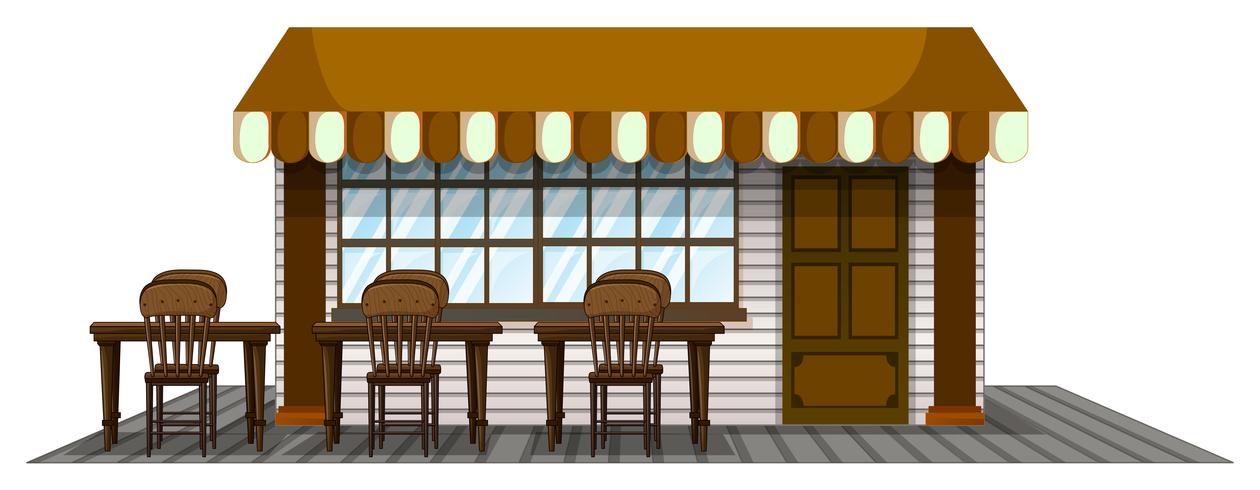 Coffee shope with dining seats outside vector