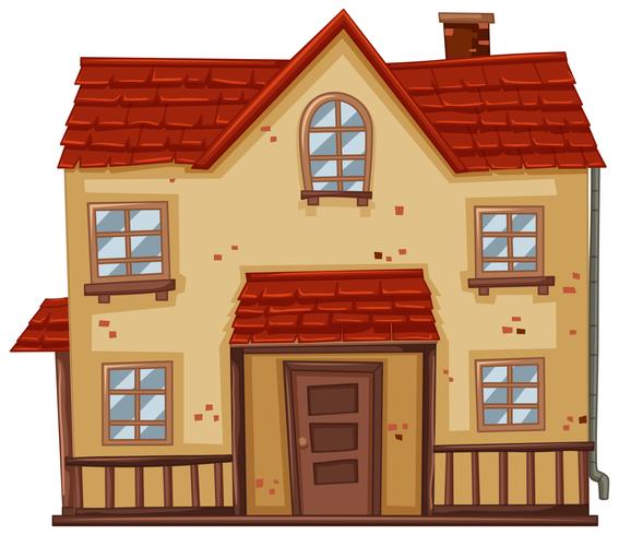 Old house with red roof vector