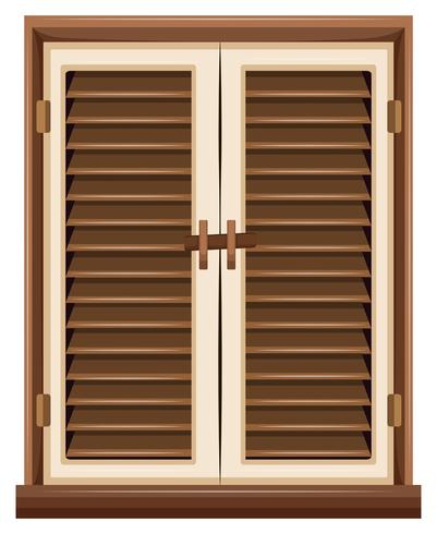 Diseño de ventana con marco marrón. vector