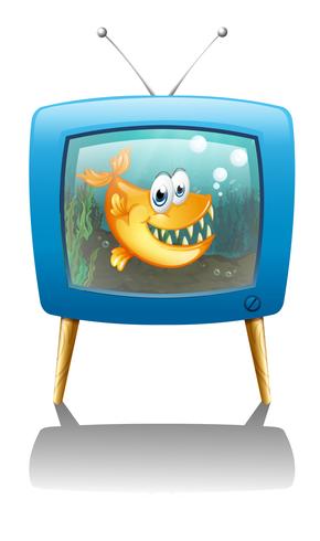 Un programa de televisión sobre peces. vector