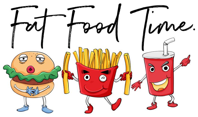 Different types of fast food vector