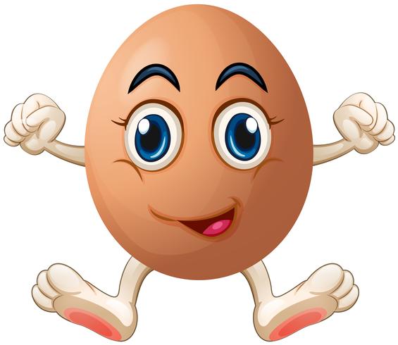 Egg with face and hands vector