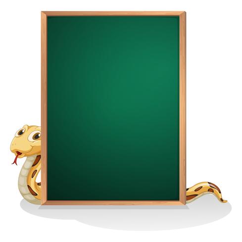 A snake at the back of an empty board  vector