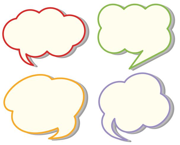 Four different cloud speech templates vector