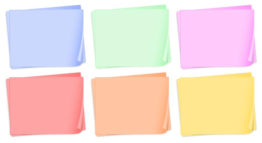 Empty colored papers vector