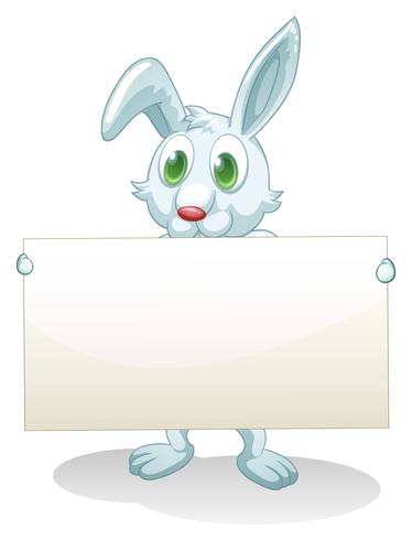 Download A bunny holding an empty banner - Download Free Vectors ...