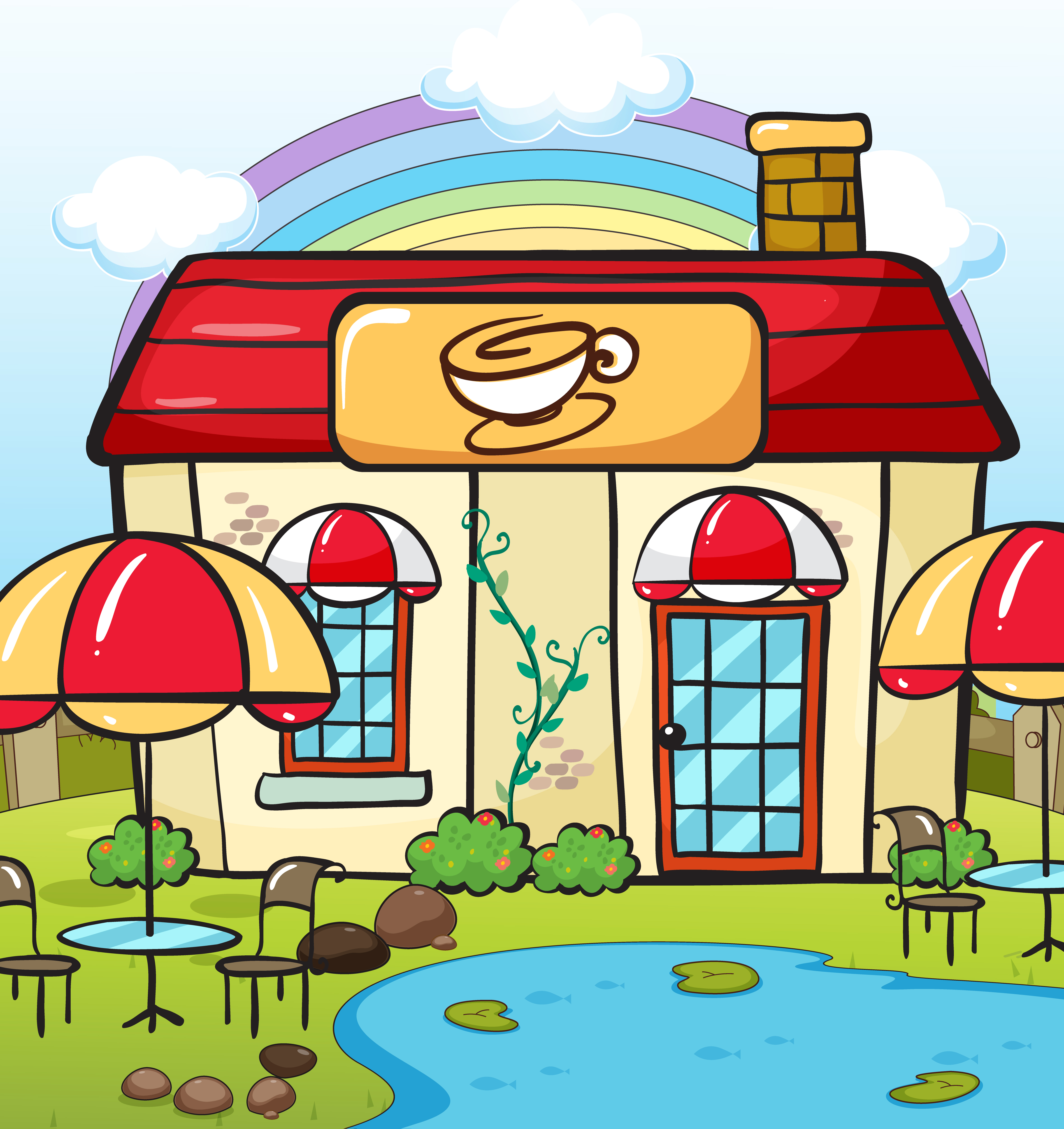 A coffee house 526245 Vector Art at Vecteezy