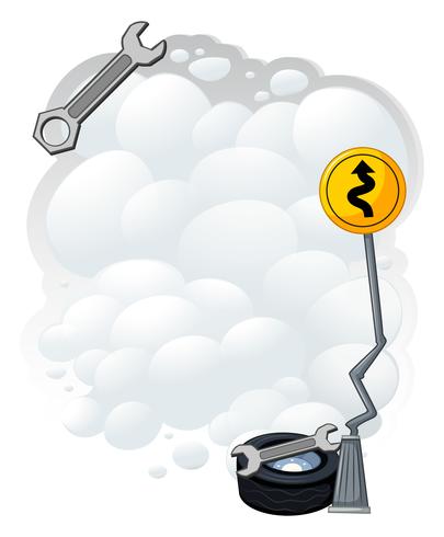 Background design with wrench and smoke vector
