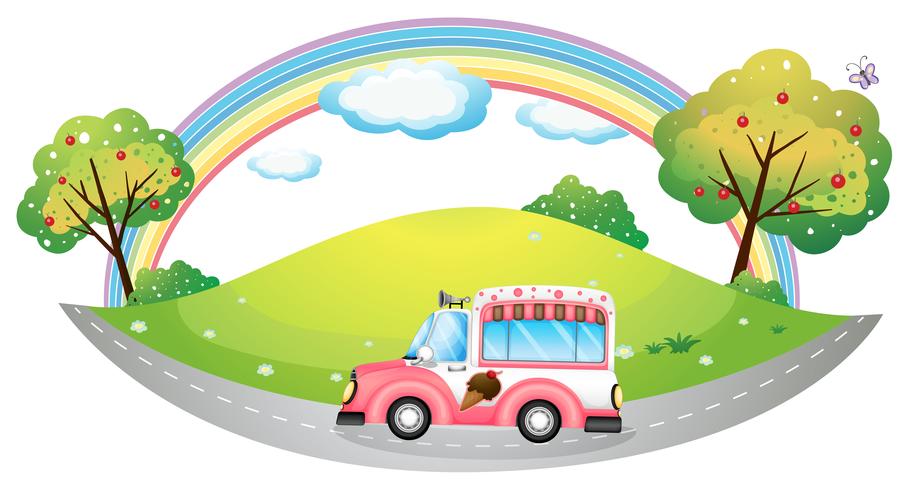 An ice cream truck vector