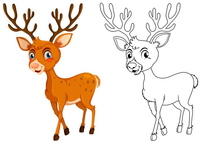 Animal outline for little fawn vector