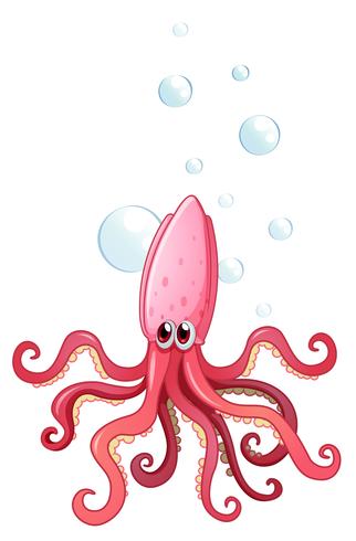 A pink octopus vector