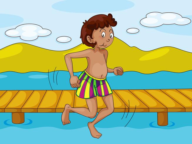 a boy and water vector