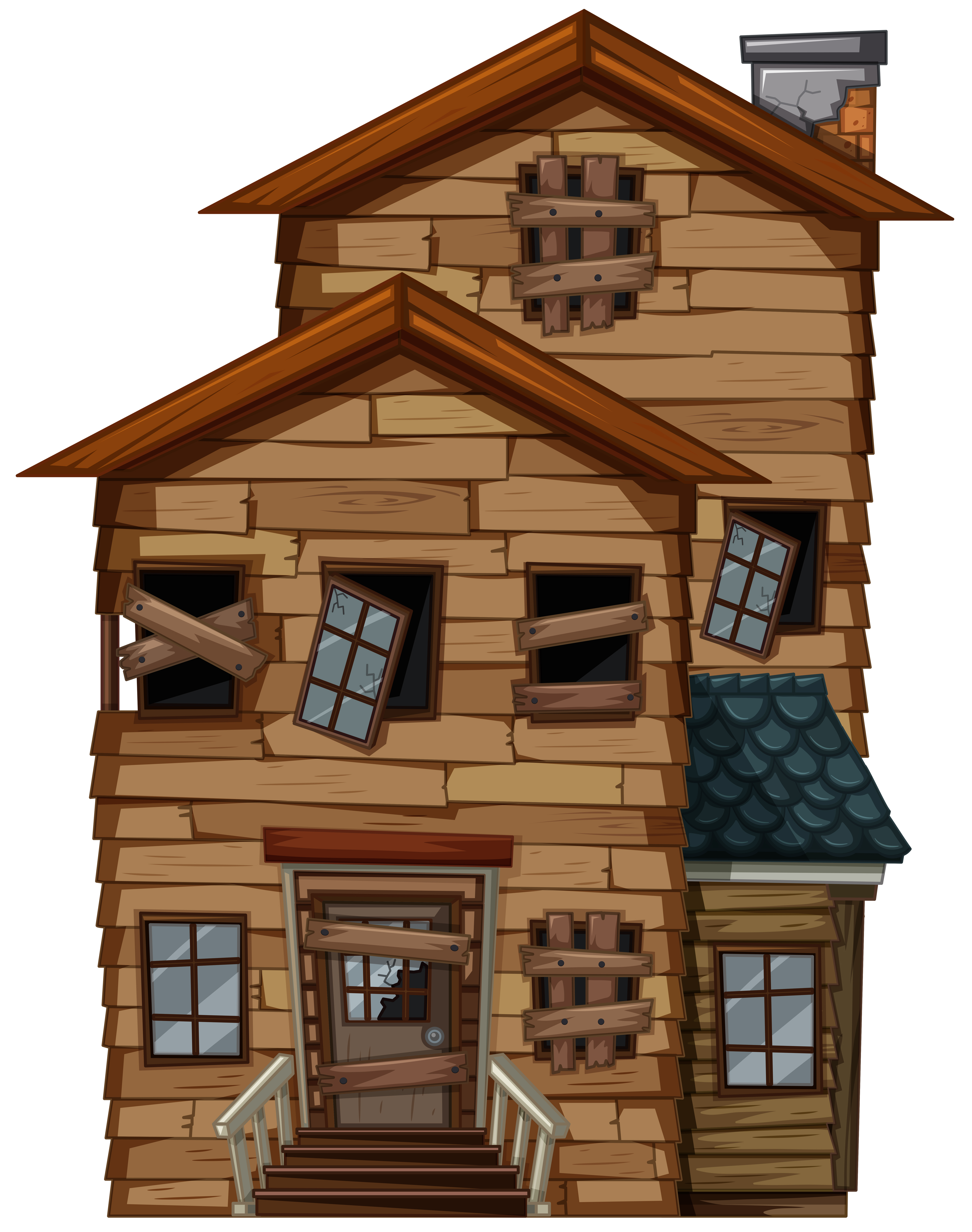 Download Old house with broken windows - Download Free Vectors ...