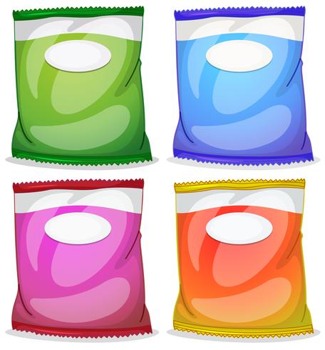 Four packs with empty labels vector