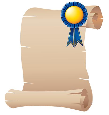 An empty paper with a blue ribbon vector