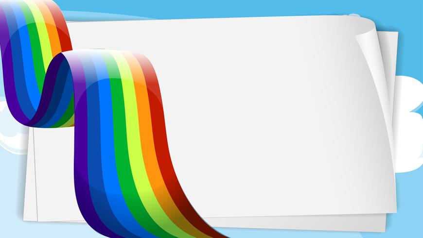 Plantillas vacías bondpaper con un arco iris vector