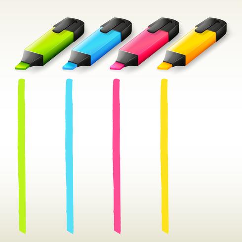 Colorful highlighters vector