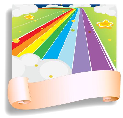 An empty template in front of the colorful road vector