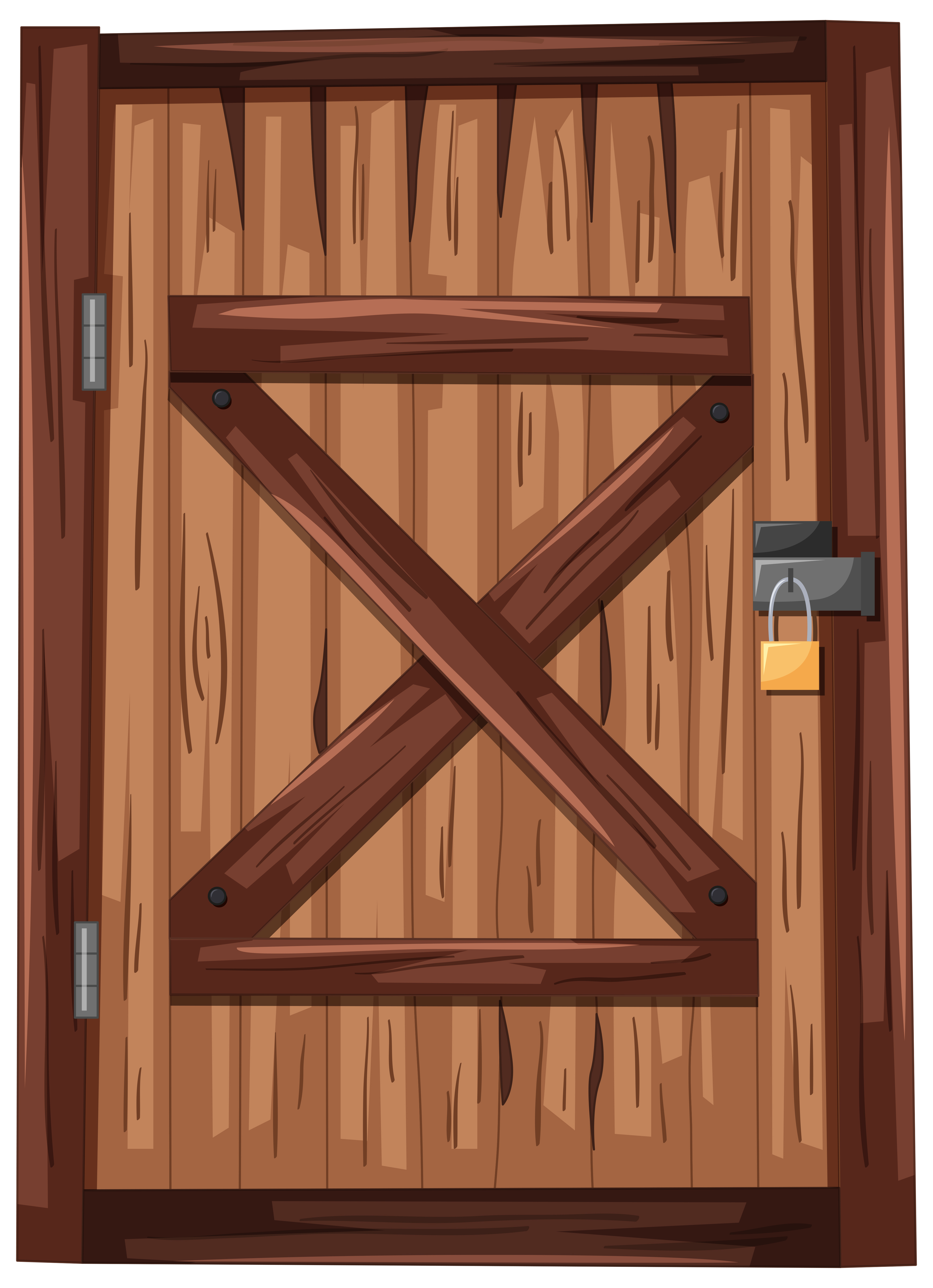 Wooden door with padlock 526530 Vector Art at Vecteezy