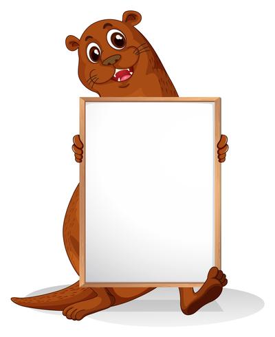 A sealion holding an empty whiteboard vector