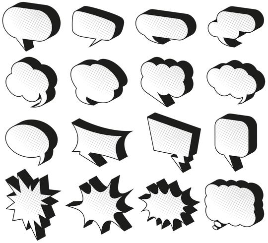 Speech bubble templates on white background vector