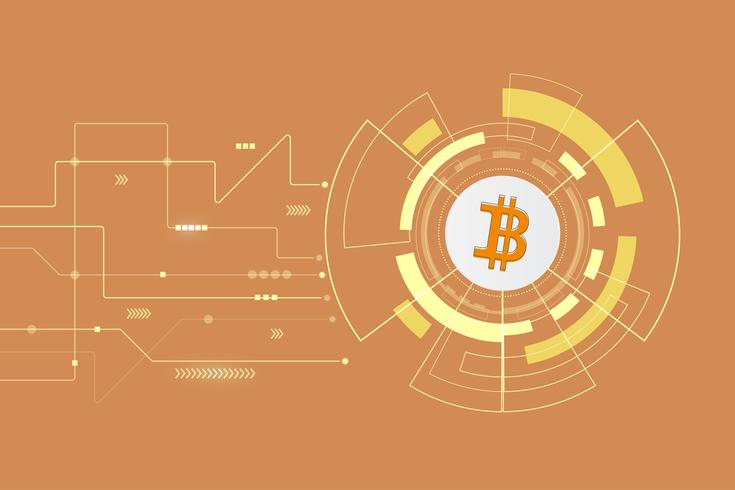 Resumen tecnología de bitcoin crypto moneda blockchain tecnología fondo ilustración vector