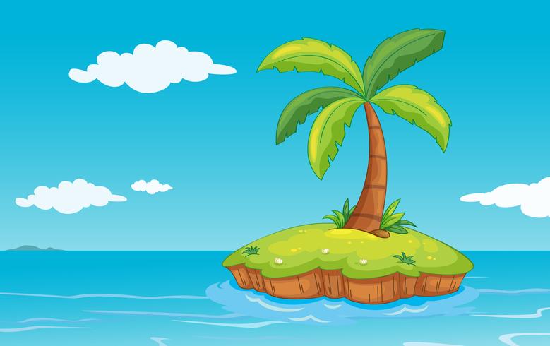 palm tree on island vector