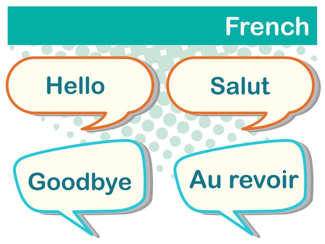 Different expressions in French language vector