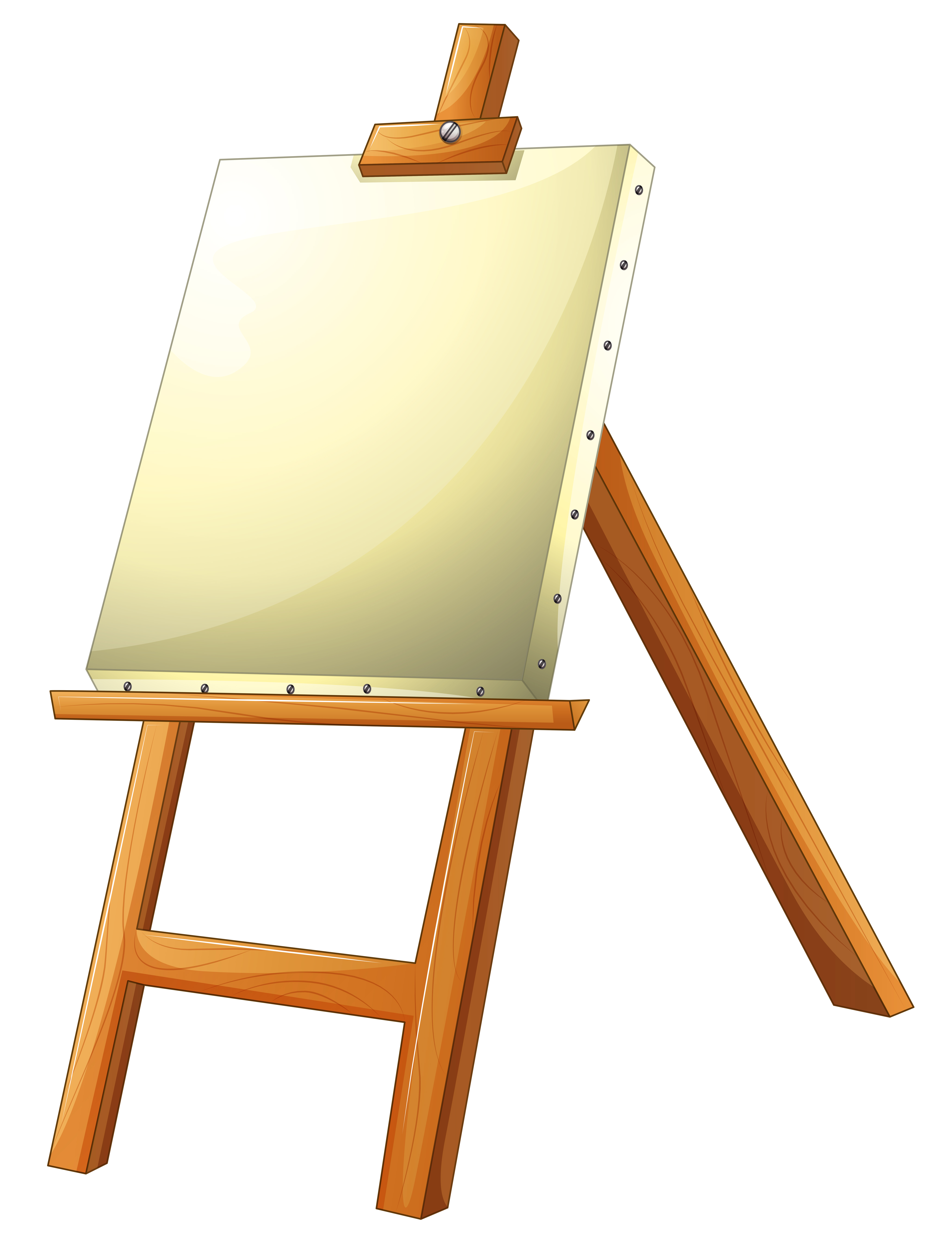 Wooden easel with canvas isolated on a white background. Art supplies.  6781089 Vector Art at Vecteezy