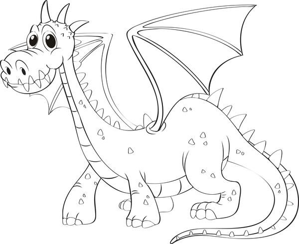 Animal outline for dragon vector