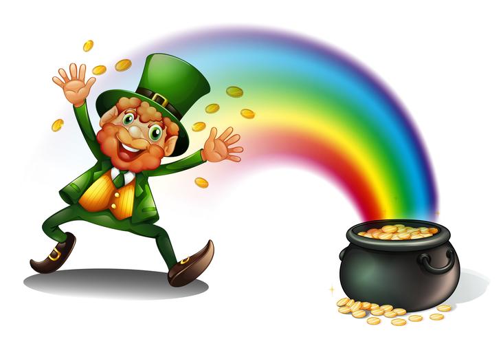 A man with a pot of golds vector