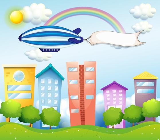An aircraft with an empty banner at the back vector