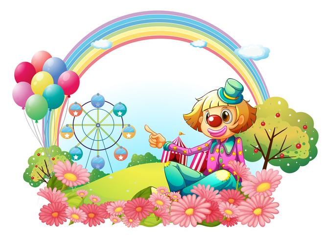 A clown in the carnival with a garden vector