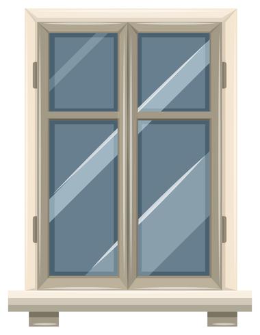 Ventana de cristal con marco blanco vector