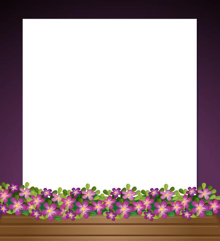 An empty paper template with a garden at the bottom vector