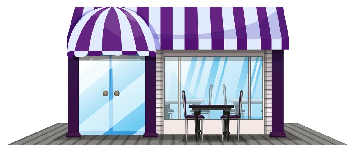 Coffee Shop Design With Purple Roof Download Free Vectors
