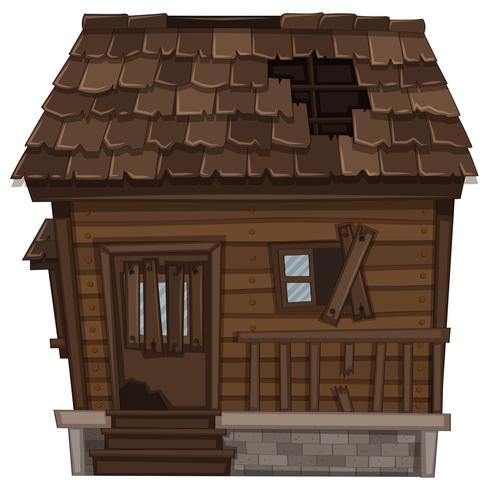 Wooden house in bad condition vector