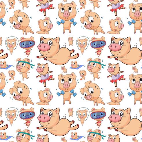 seamless pigs vector