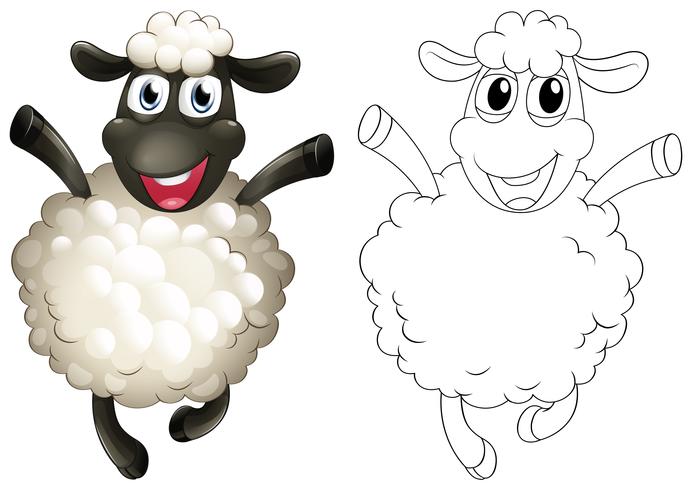 Doodles drafting animal for sheep vector