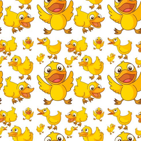 Seamless design of ducklings vector