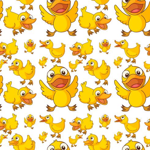 Seamless design of ducklings vector