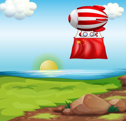 A balloon with the flag of China vector