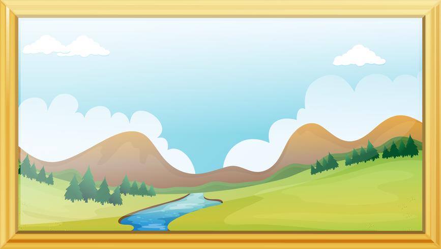 Frame of a Mountain View vector