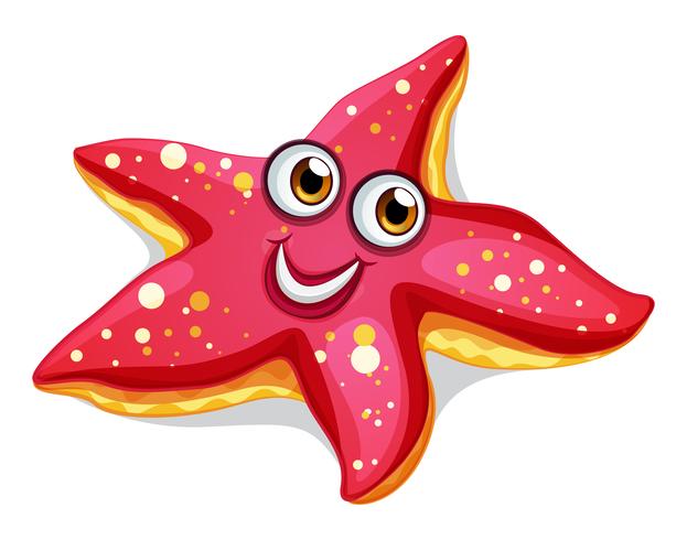 Una estrella de mar sonriente vector